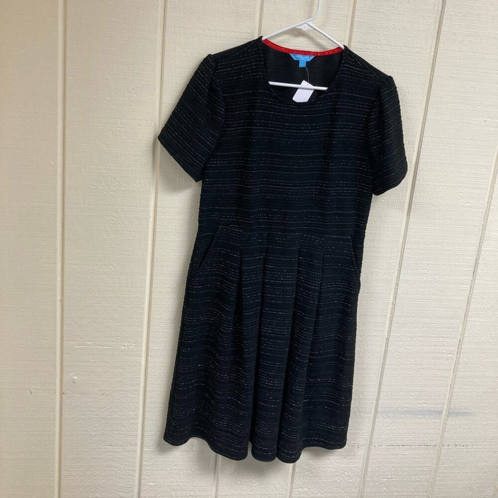Draper James Dress Black and Silver Pockets Women's Large